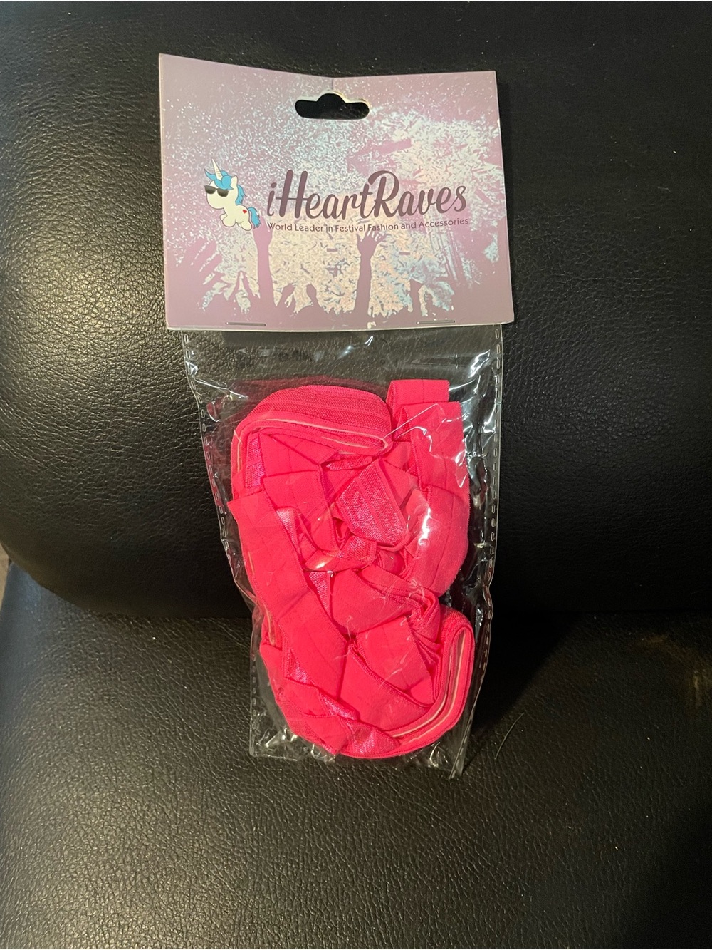iHeartRaves Hot Pink Festival leg wraps New rave party costume accessory